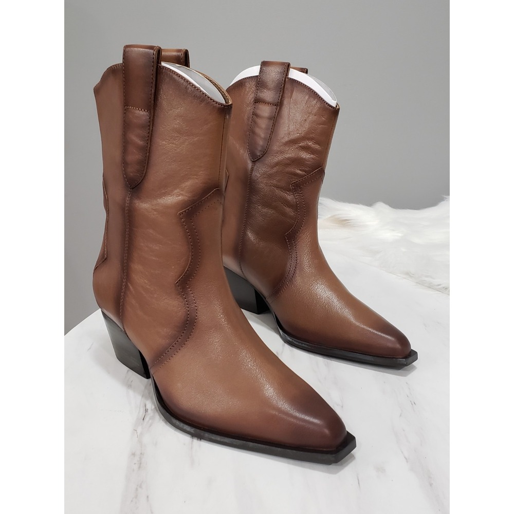 Free People Womens Saddle Leather Cat Nap Western COWBOY WESTERN BOOTS COWGIRL